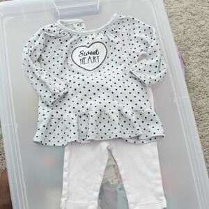 Rene Rofe White and Black Polka Dot Kids Matching Set